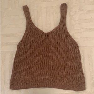 Woven crochet tank top slightly cropped
